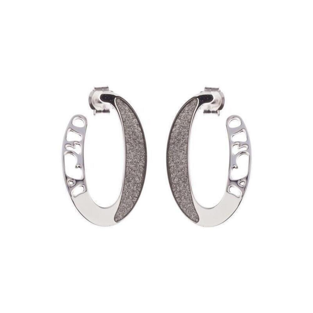 Boccadamo ECLETTICA Rhodium Plated Lobe Earrings